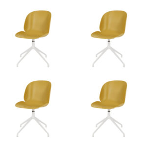 كرسي لون أصفر غامق مصنوع من المعدن والبلاستيك PP