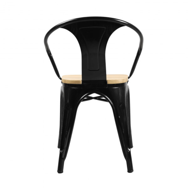 Garden chairs - wood and iron chair dark black color