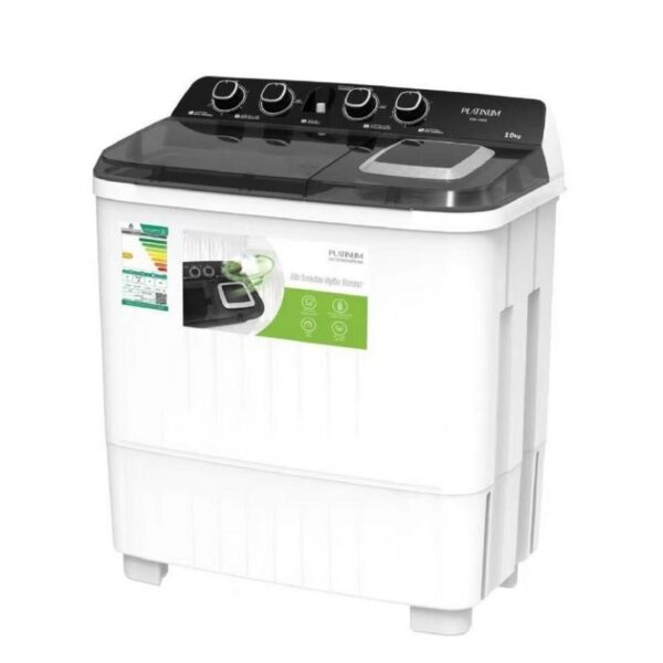 Platinum Twin Tub Washing Machine Top Loading - 10 Kg - White - TW-1060