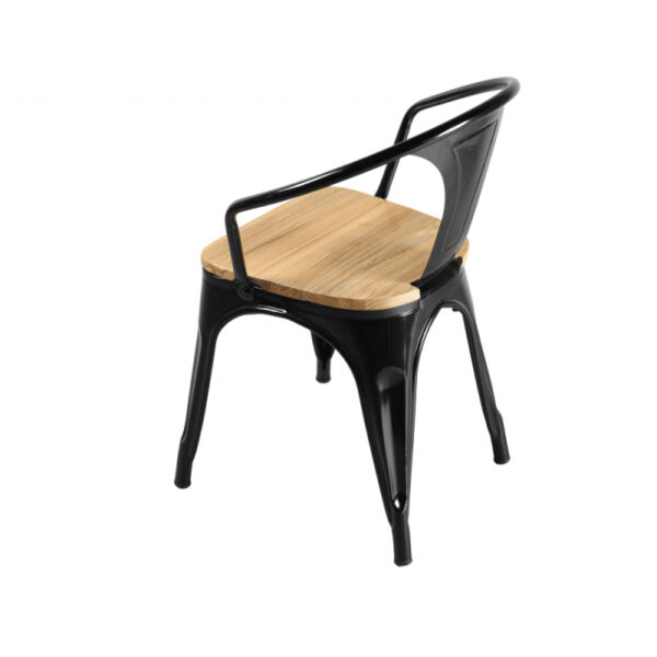 Garden chairs - wood and iron chair dark black color