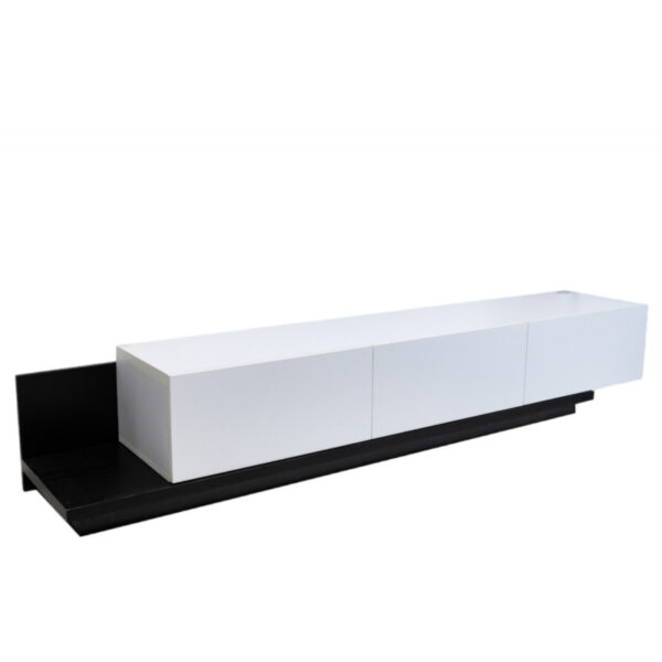 Retractable TV table, 3 drawers, 75 inches, 200 cm