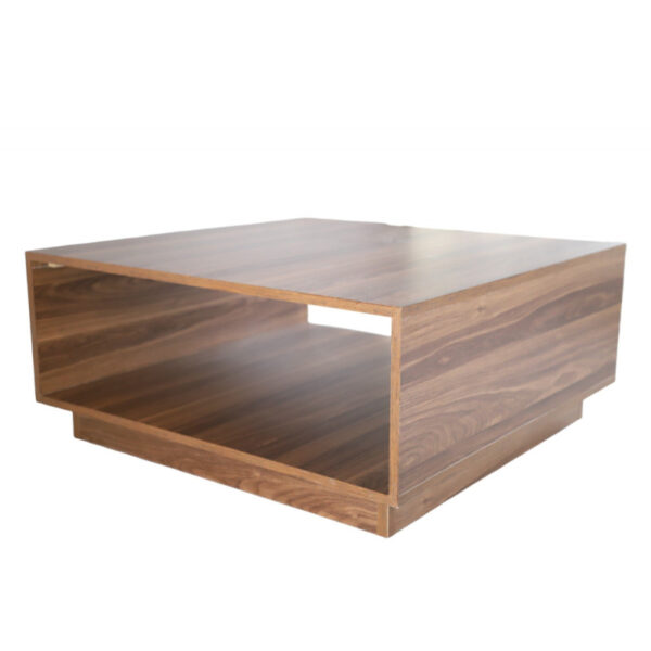Square coffee table with open shelf, Nate Home, brown