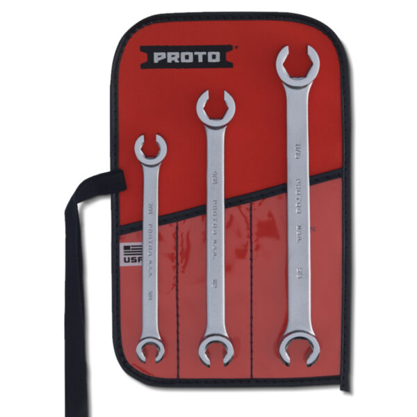 3 Piece Double End Flare Nut Wrench Set - 6 Point