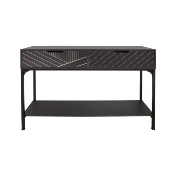Gray console with geometric lines