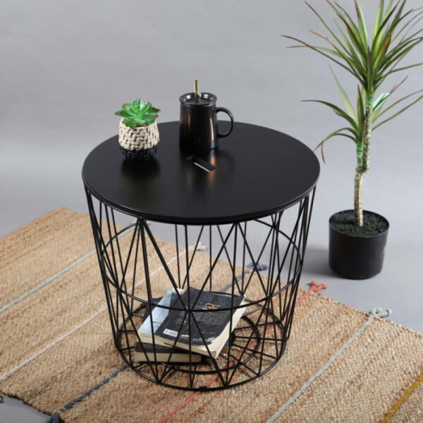 طاولة جانبية خشب لون أسود