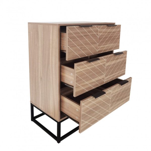 خزانة خشب بخطوط هندسية بـ6 أدراج تخزين
