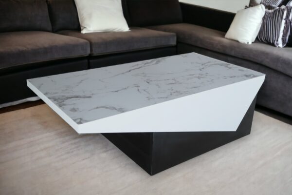 Nate Home center coffee table with geometric design and smart storage