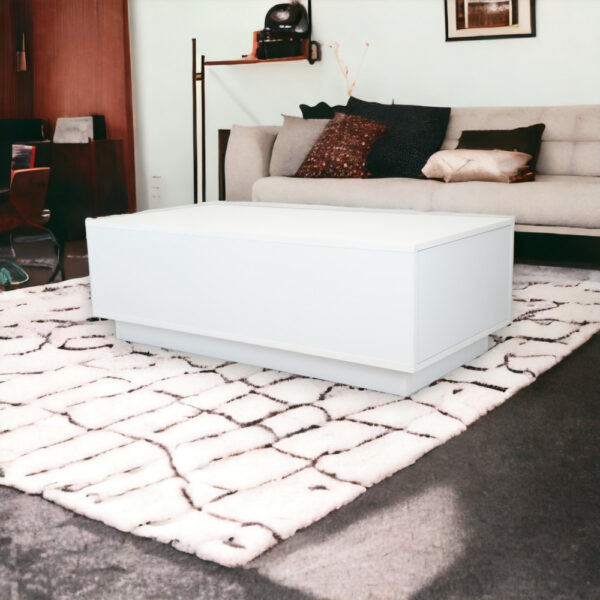 White coffee table with two storage drawers from Net Home, modern and distinctive design